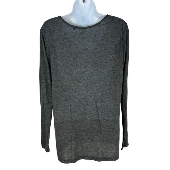 at Brand Small Heather Gray Long Sleeve Scoop Neck Tee Womens Soft Fabric - Picture 7 of 7